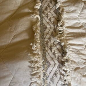 White and Silver Sequin & Fringed Opalhouse bedspread